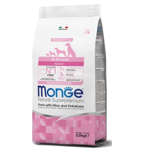 Monge Natural Superpremium All Breeds Adult Monoprotein Maiale con Riso e Patate