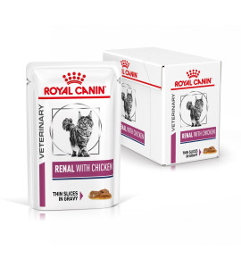 "Royal Canin Veterinary Health Nutrition Renal with Chicken - Alimento umido per gatti specializzato"