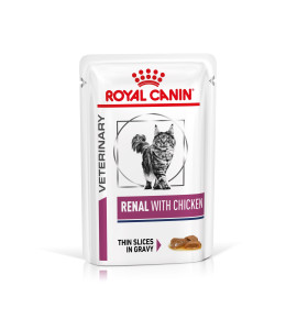 "Royal Canin Veterinary Health Nutrition Renal with Chicken - Alimento umido per gatti specializzato"