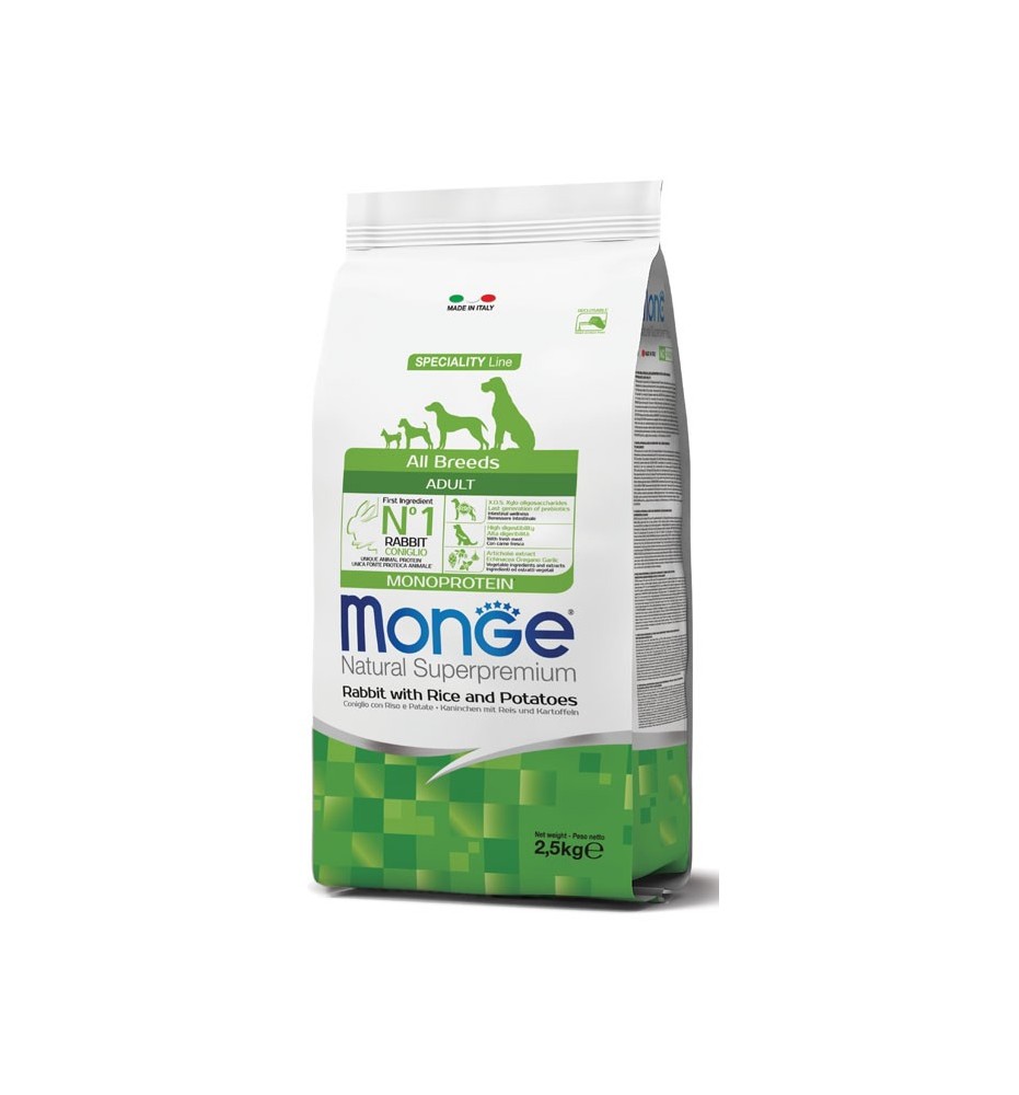 Monge Natural Superpremium All Breeds Adult Monoprotein Coniglio con Riso e Patate