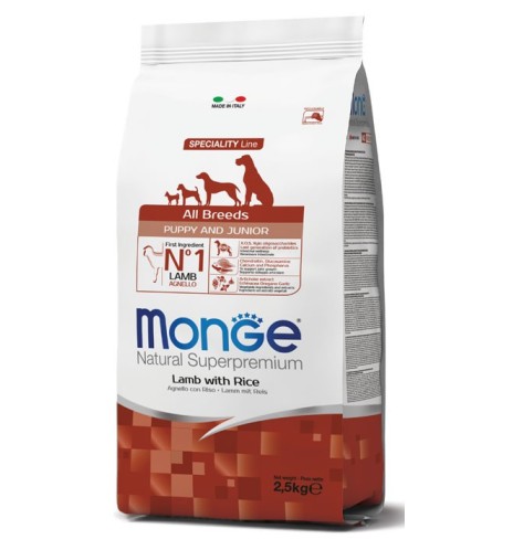 Monge Natural Superpremium All Breeds Puppy & Junior Agnello con Riso