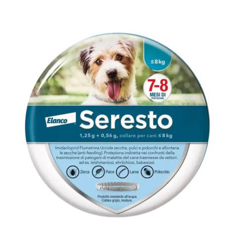 Seresto Collare Cane ≤ 8 kg – Protezione 8 mesi Seresto Collare Cane ≤ 8 kg – Protezione 8 mesi