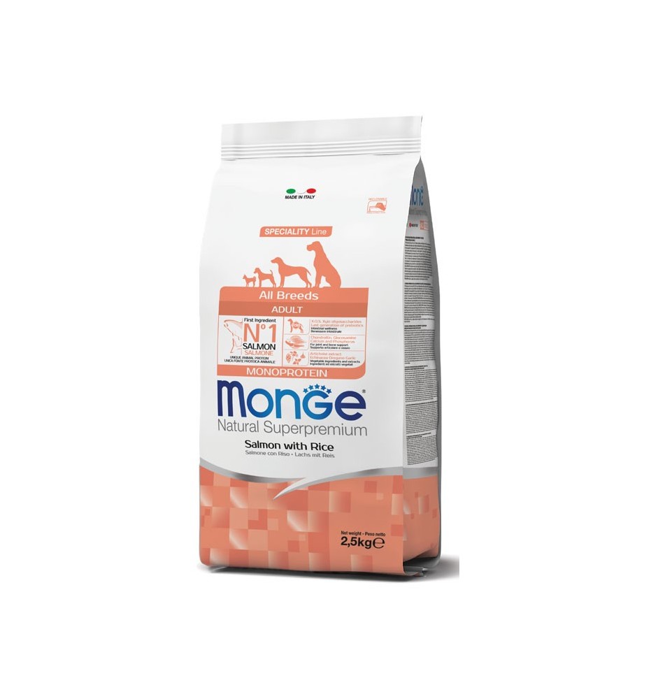 Monge Natural Superpremium All Breeds Adult Monoprotein Salmone con Riso