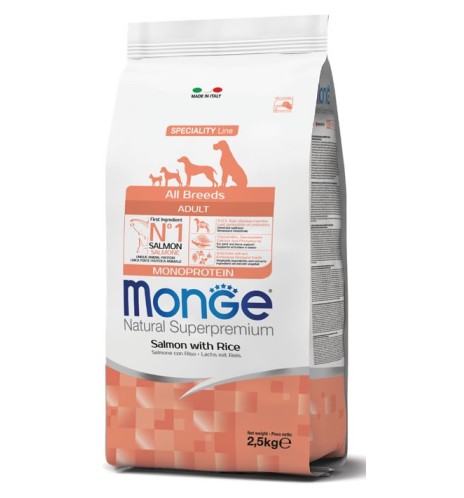 Monge Natural Superpremium All Breeds Adult Monoprotein Salmone con Riso