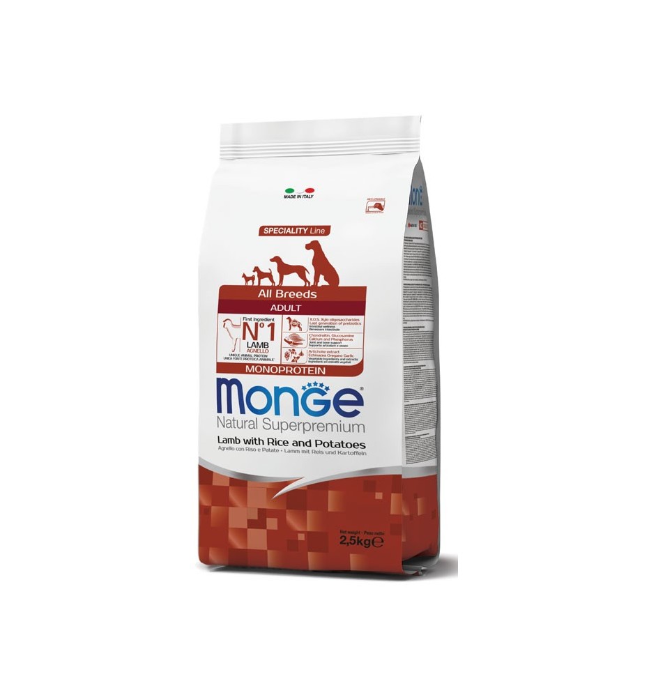 Monge Natural Superpremium All Breeds Adult Monoprotein Agnello con Riso e Patate