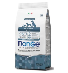 Monge Natural Superpremium All Breeds Adult Monoprotein Trota con Riso e Patate