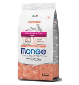 Monge Natural Superpremium Extra Small Adult Monoprotein Salmone con Riso